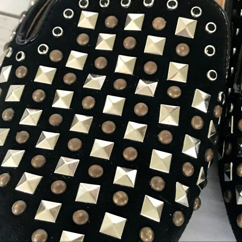 J. Crew Studded Black Suede Flats